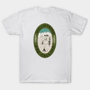 Mountains are calling camping badge T-Shirt